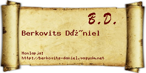 Berkovits Dániel névjegykártya